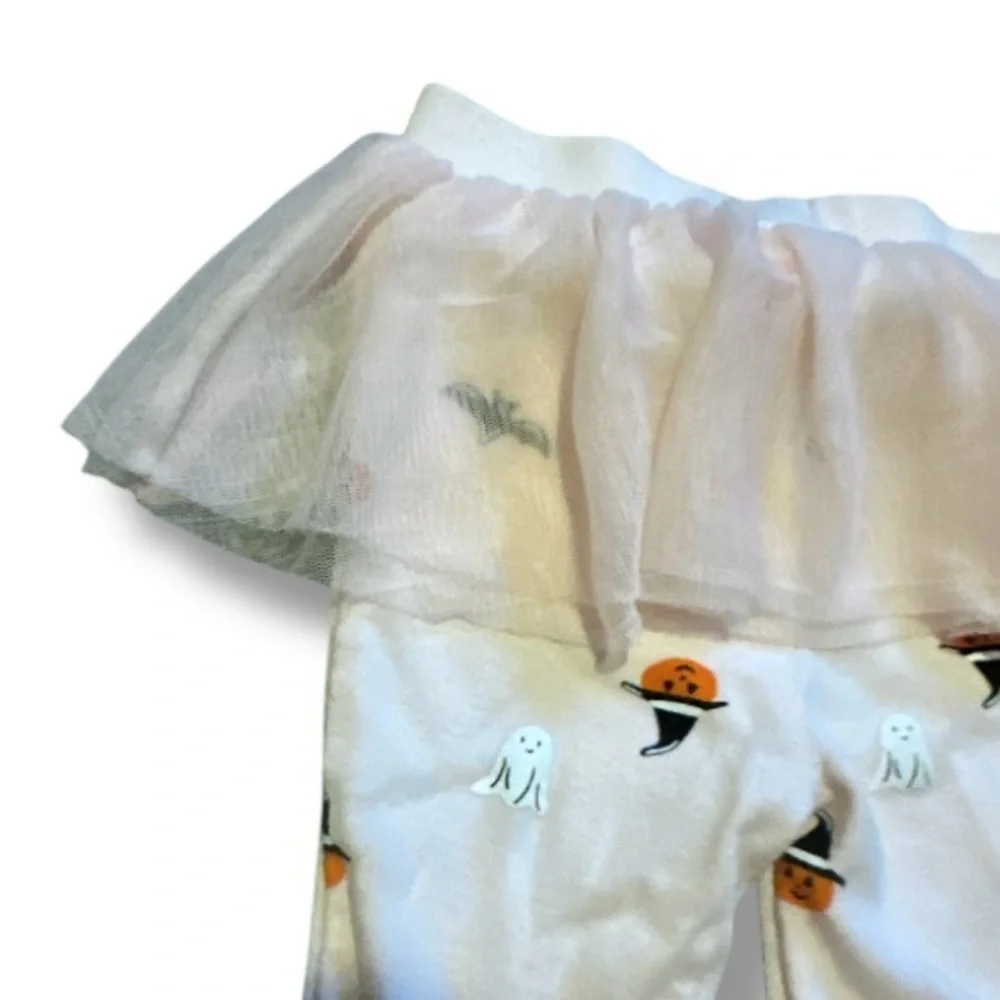 Pink Halloween Tutu Leggings Combo Carters Girls Size 3 Months Pumpkins Ghosts